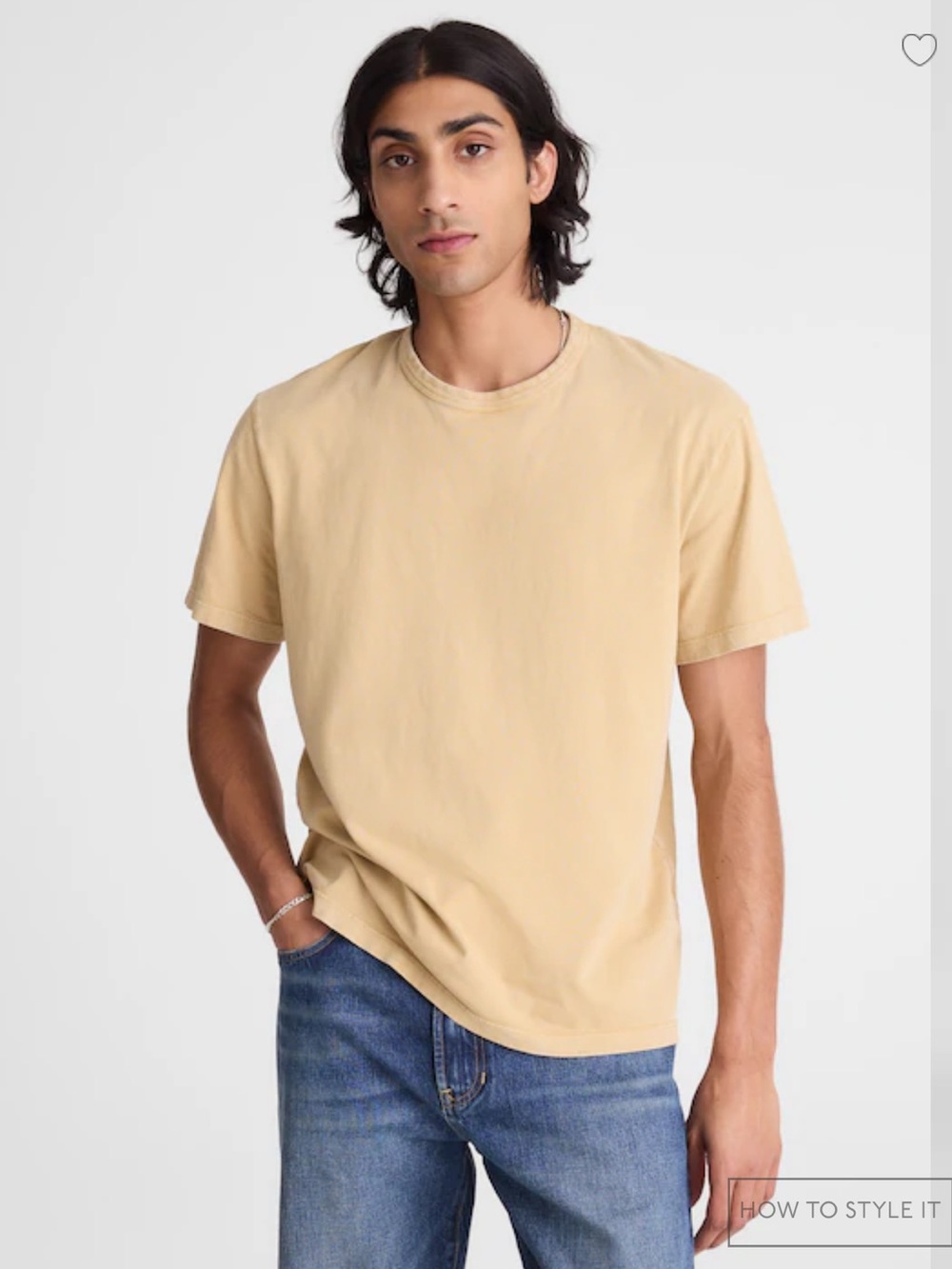 NWOT Madewell Men’s Yellow Garment-Dyed Allday Crewneck Tee